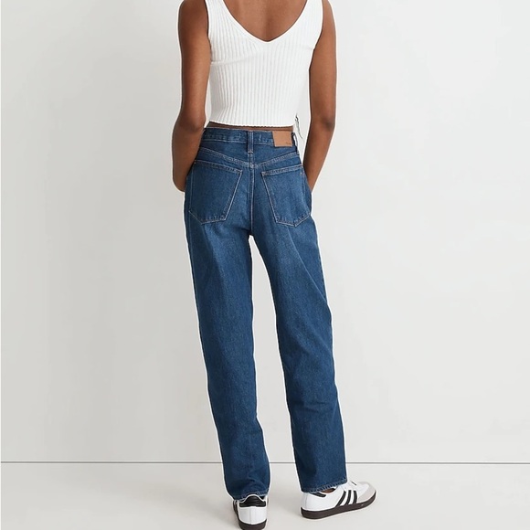 Madewell Baggy Straight Jeans in Dark Worn Indigo Wash NWT - Picture 4 of 12